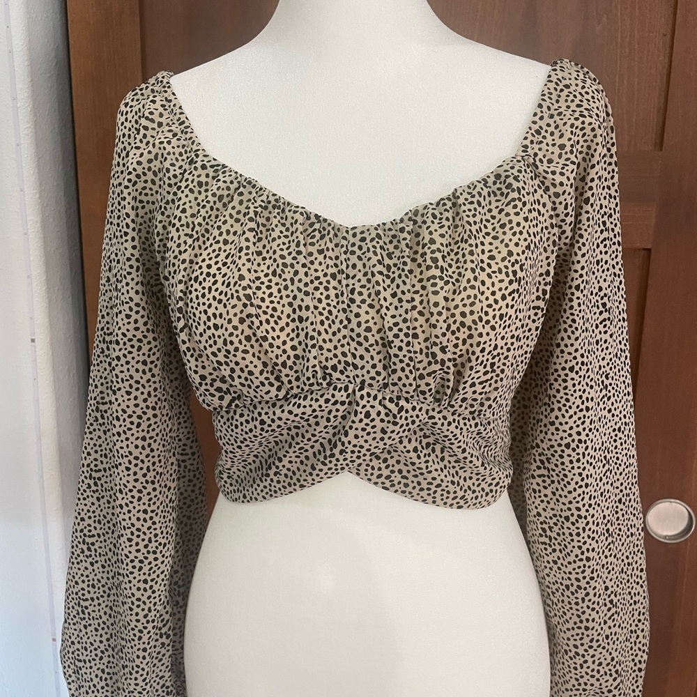 Fun & Flirt Animal Print Long Sleeve Blouse